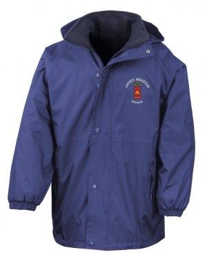 Hayes Meadow jacket with embroidered logo in Royal Blue
