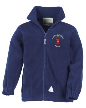 Hayes Meadow fleece with embroidered logo in Royal Blue