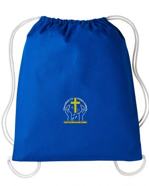Churchfields Primary School 100% Cotton PE Bag in Royal Blue