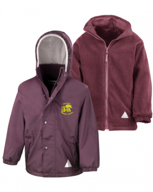 Chancel Primary School Reversible Storm Dri Jacket in Burgundy