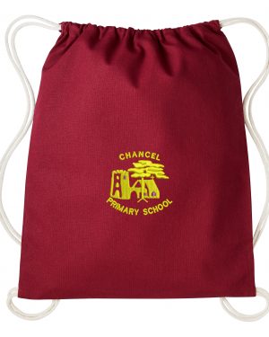 Chancel Primary School 100% Cotton PE Bag in Burgundy