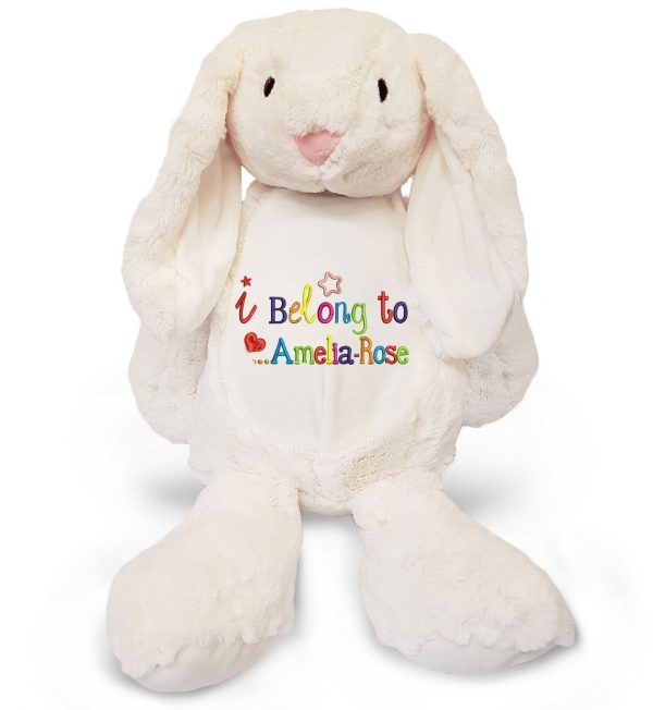 Large 45cm Personalised Embroidered Bunny Rabbit