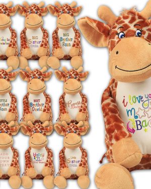 Large 45cm Personalised Embroidered Giraffe