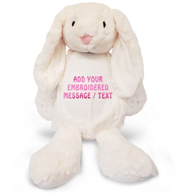 Large 45cm Personalised Embroidered Bunny Rabbit