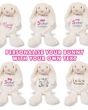 Large 45cm Personalised Embroidered Bunny Rabbit