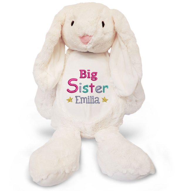 Large 45cm Personalised Embroidered Bunny Rabbit
