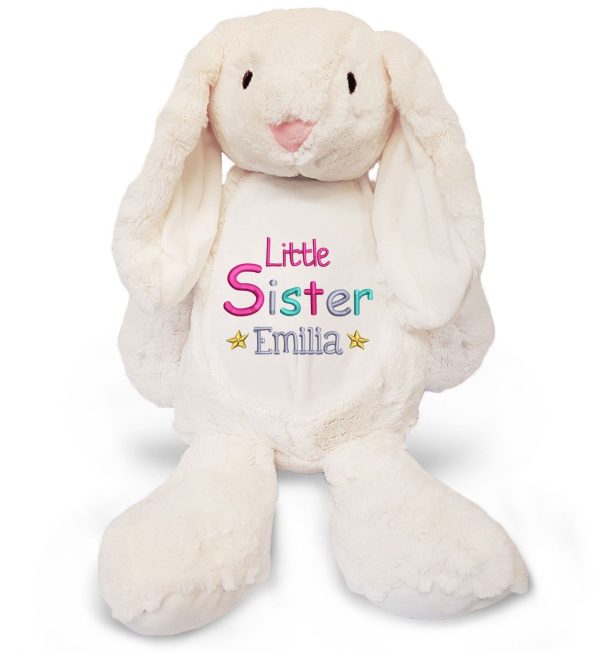 Large 45cm Personalised Embroidered Bunny Rabbit