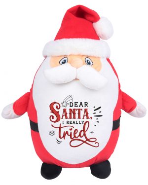 Large 45cm Personalised I Really Tried Santa Cuddly Gift