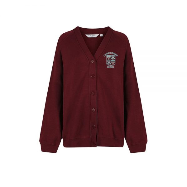 colwich_maroon_cardigan Colwich Primary School Premium Cardigan in Burgundy