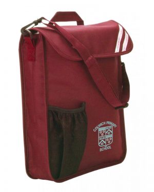 Colwich Primary School Book Bag with Water Bottle Holder in Burgundy