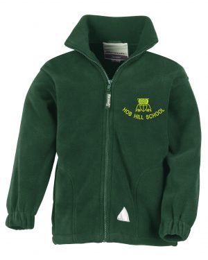 Hob Hill fleece with embroidered logo in Bottle Green