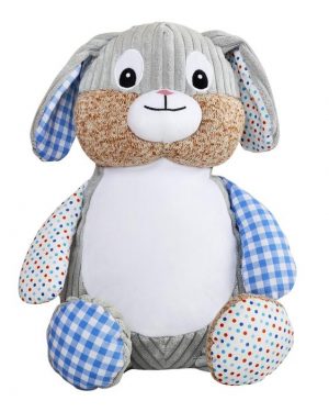 Cubbies Harlequin Blue Personalised Embroidered Bunny