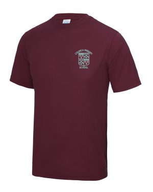 Colwich Primary School Cool Wicking Fabric PE T-shirt in Burgundy