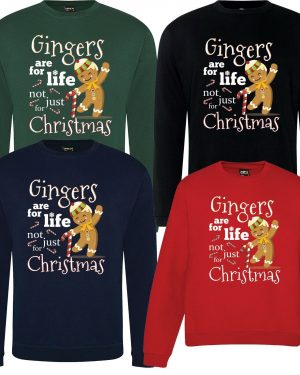 Gingers are for life Unisex Mens Womens Red / Black / Blue Christmas Sweatshirt
