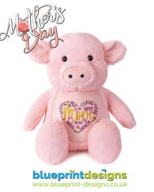 Mothers Day Embroidered Pink Piglet