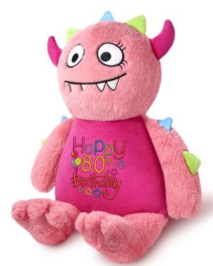 Embroidered Pink Monster Bear
