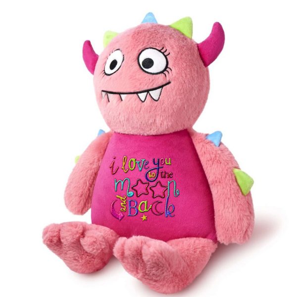 Embroidered Pink Monster Bear