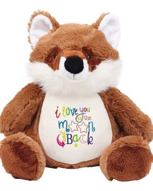 Large 40cm Personalised Embroidered Fox Teddy Bear