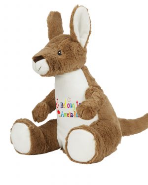 Large Personalised Embroidered Kangaroo Teddy