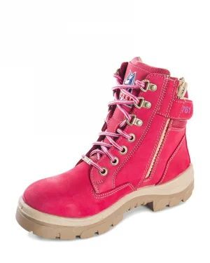 Steel Blue Southern Cross Ladies Pink S3 Leather Zipped Work Boot