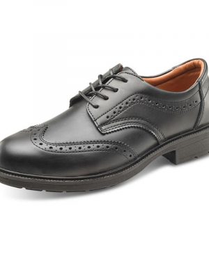 Managers Black Leather Brogue Steel Toe Cap Safety Shoe