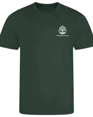 Woodbury School Cool Wicking Fabric PE T-shirt in Bottle Green