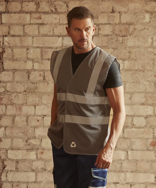 Top cool open mesh 2-band-and-braces waistcoat (HVW120) 1 Top cool open mesh 2-band-and-braces waistcoat (HVW120)