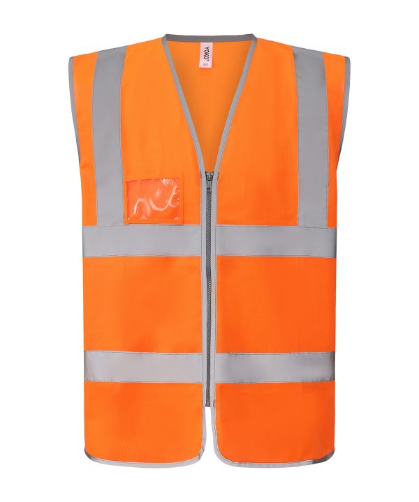 Hi-vis zip ID reflective border waistcoat (HVW103) 1 Hi-vis zip ID reflective border waistcoat (HVW103)