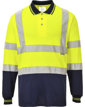 Two-tone long sleeve polo (S279) 1 Two-tone long sleeve polo (S279)